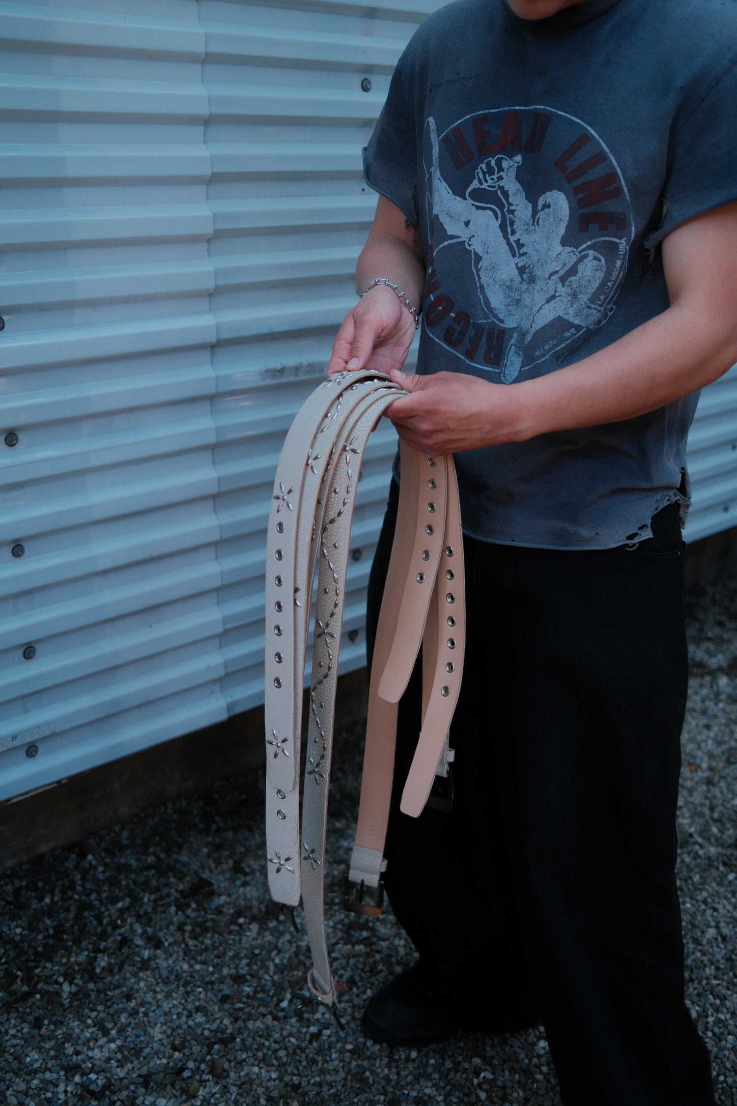 STUDDED STINGRAY BELT